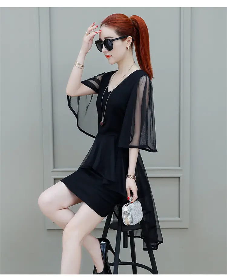 Black Slim Fitting Dress with Waist-Cinching 2025 Summer — feature 12