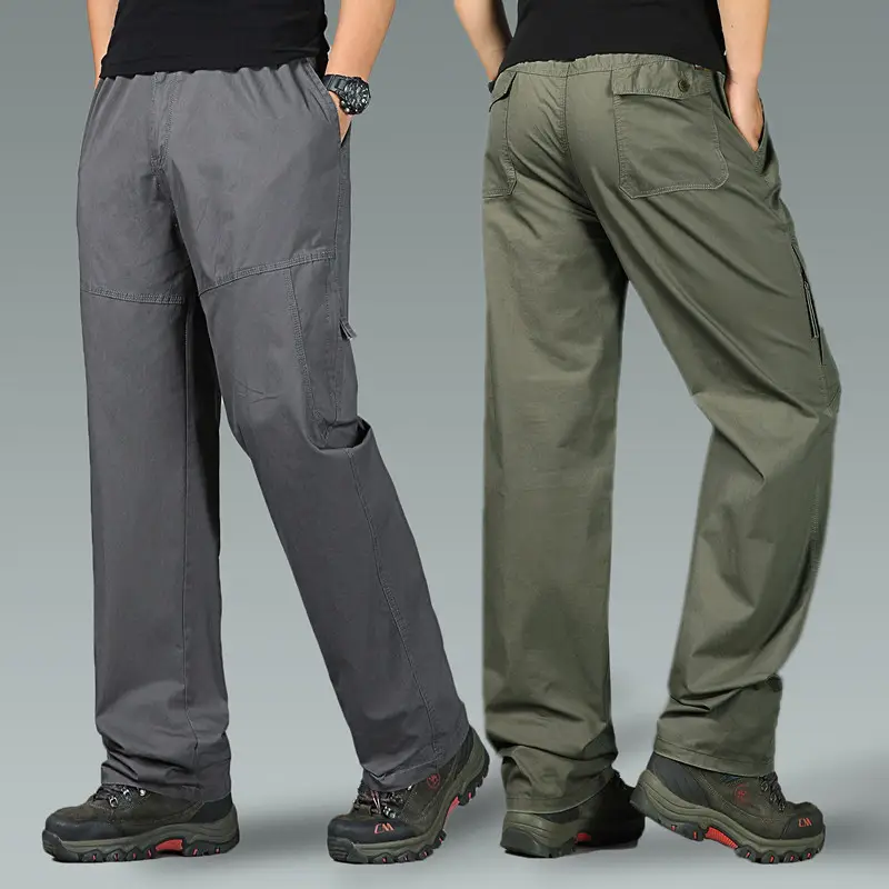 Spring & Autumn Elastic Waist Long Pants for Men - Image 4