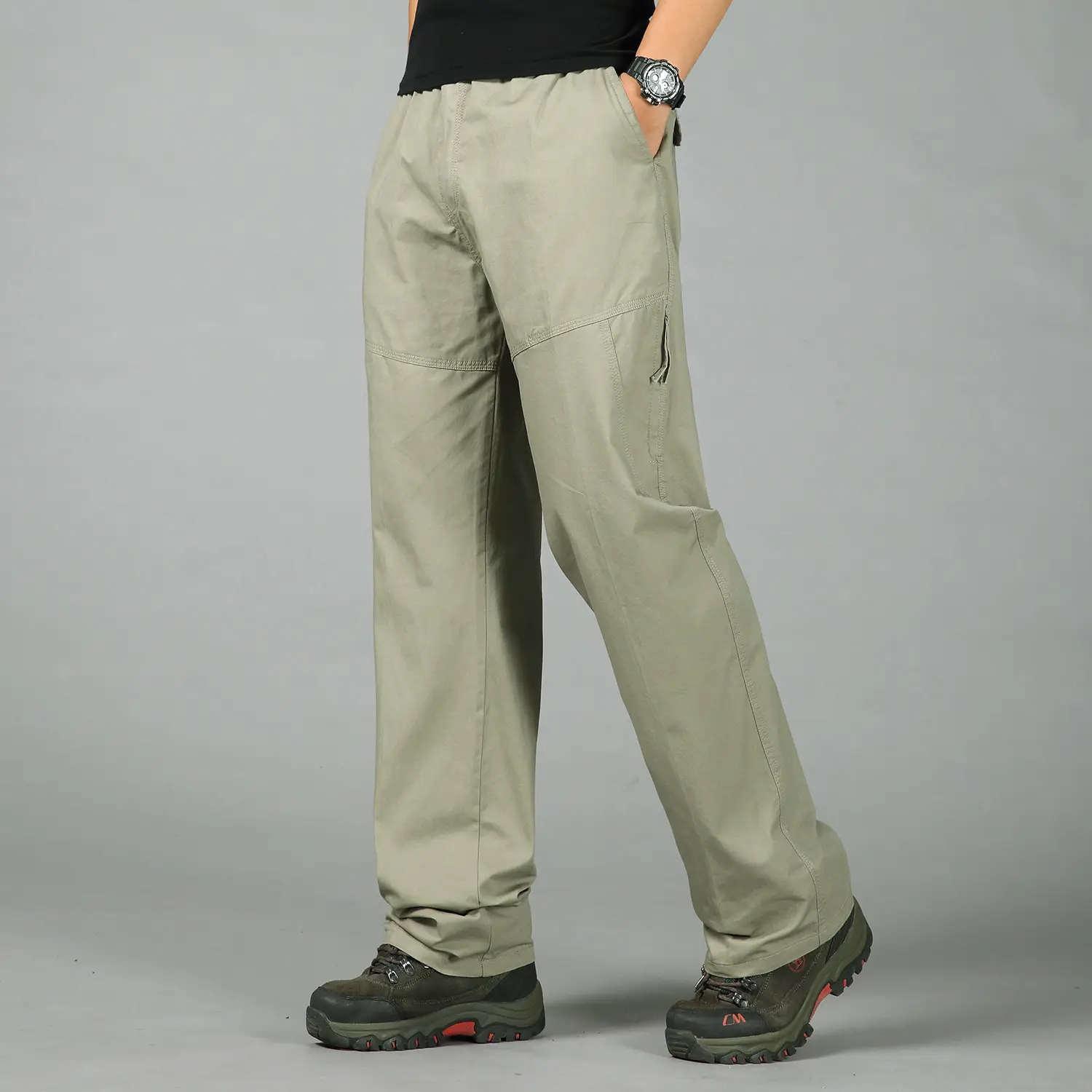 Spring & Autumn Elastic Waist Long Pants for Men - Image 8