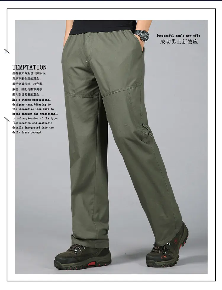 Spring & Autumn Elastic Waist Long Pants for Men — feature 1