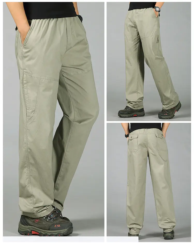 Spring & Autumn Elastic Waist Long Pants for Men — feature 10