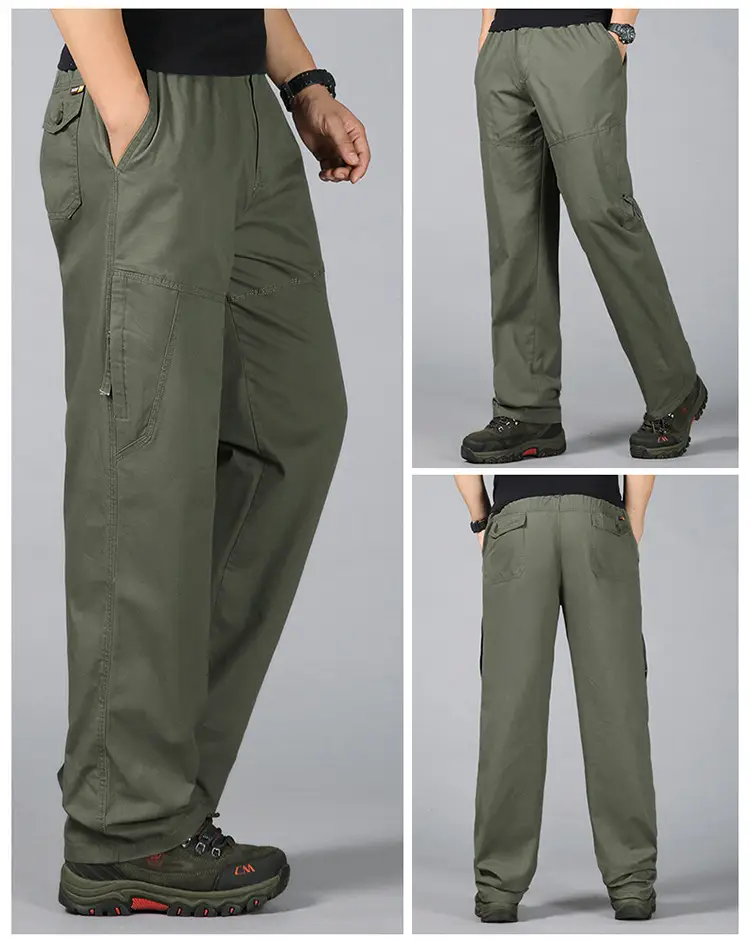 Spring & Autumn Elastic Waist Long Pants for Men — feature 12
