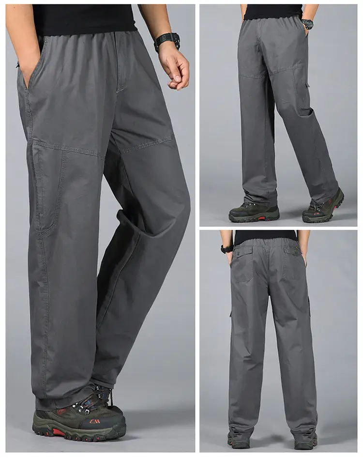 Spring & Autumn Elastic Waist Long Pants for Men — feature 13