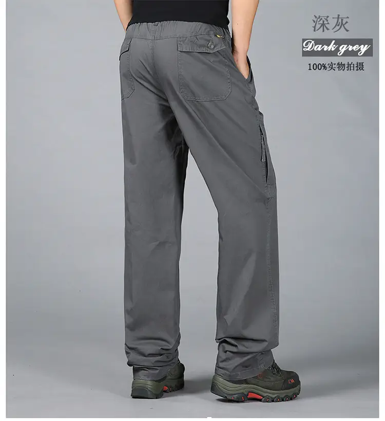 Spring & Autumn Elastic Waist Long Pants for Men — feature 6