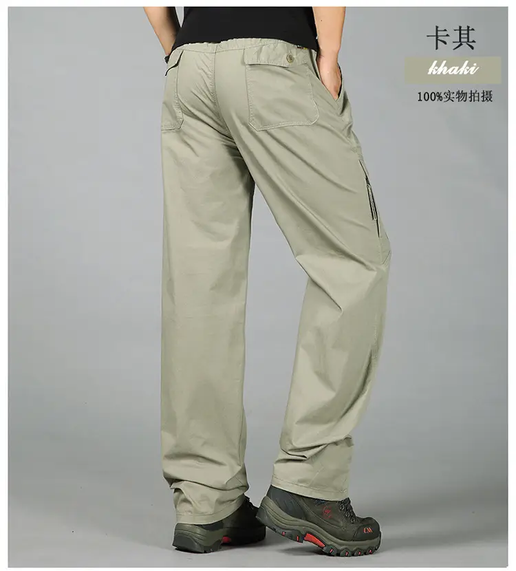 Spring & Autumn Elastic Waist Long Pants for Men — feature 7