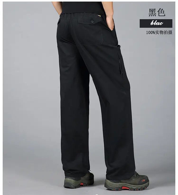 Spring & Autumn Elastic Waist Long Pants for Men — feature 8