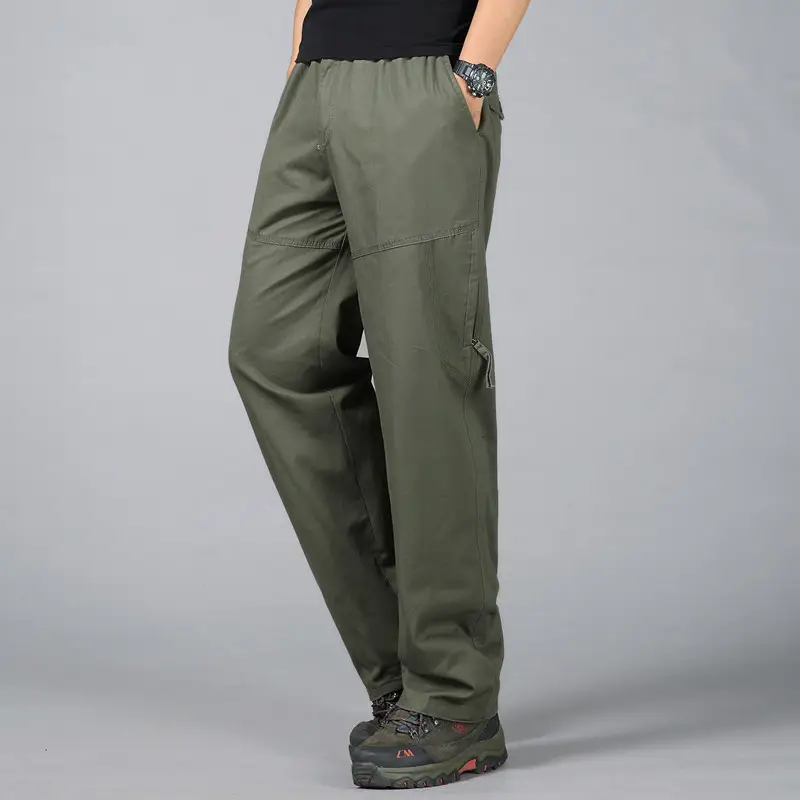 Spring & Autumn Elastic Waist Long Pants for Men - Image 2