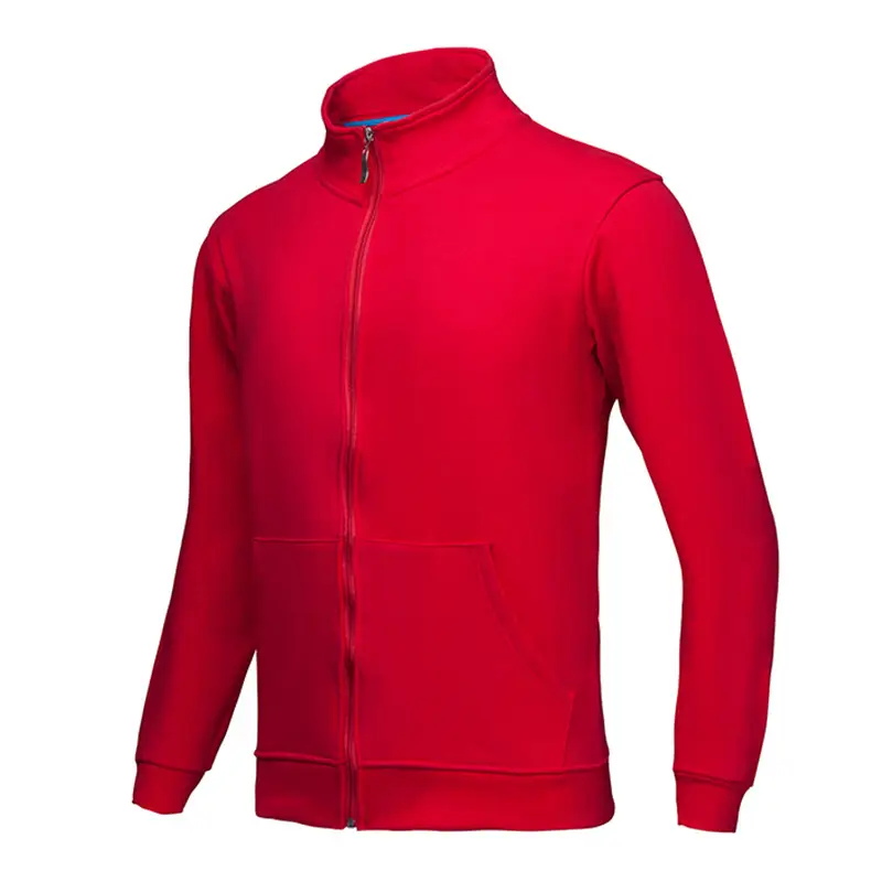 Blue Fleece Zipper Jacket for Men Winter Wear