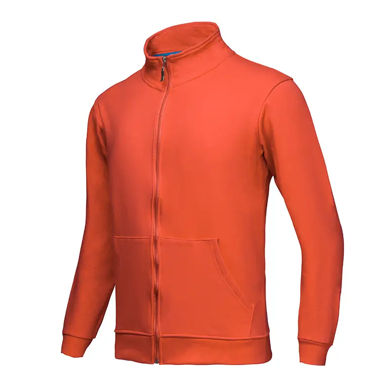 Blue Fleece Zipper Jacket for Men Winter Wear