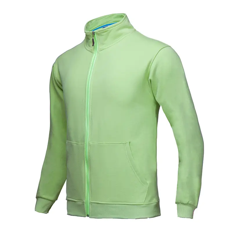 Blue Fleece Zipper Jacket for Men Winter Wear