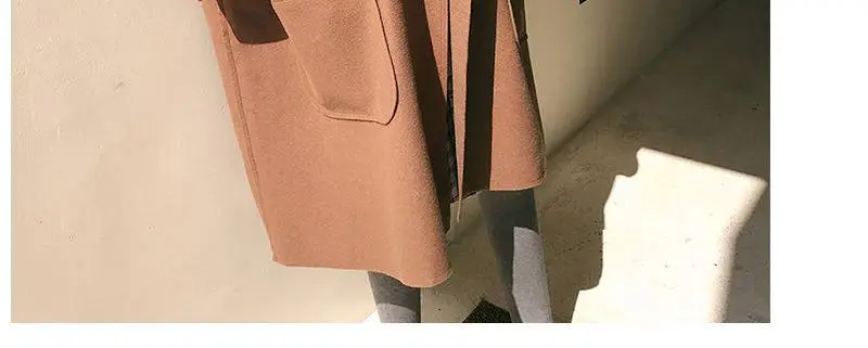 Women Woolen Coat Brown Large Loose Fit — feature 3