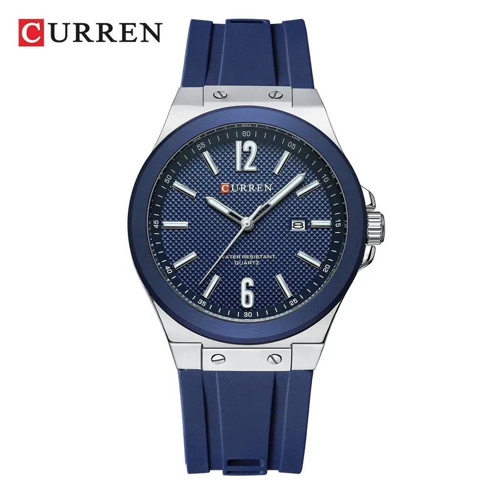 Curren Men's Waterproof Calendar Round Watch Black - Image 7