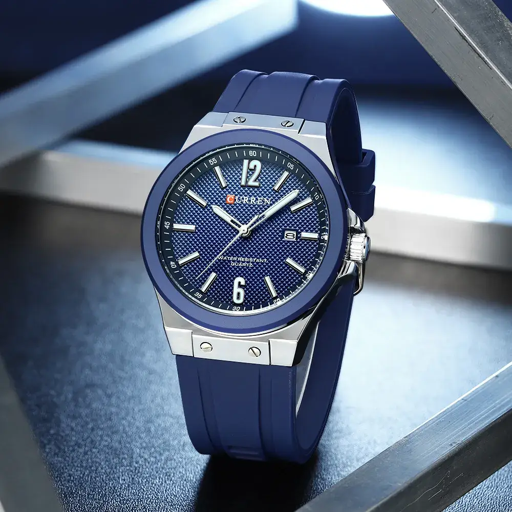 Curren Men's Waterproof Calendar Round Watch Black - Image 8