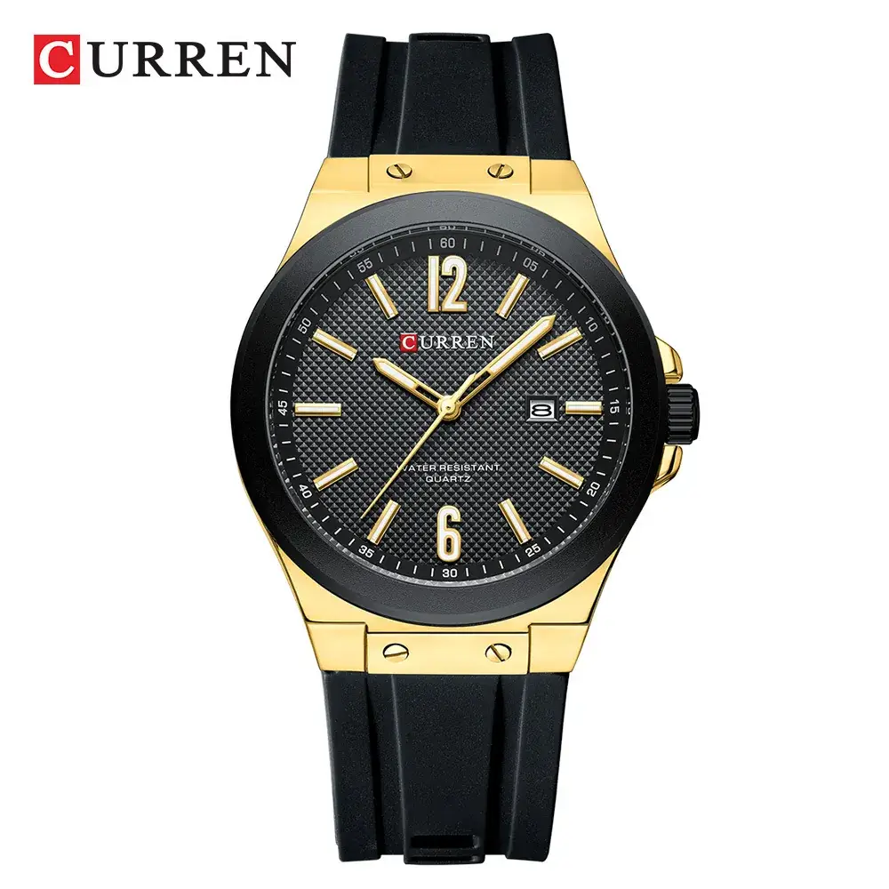 Curren Men's Waterproof Calendar Round Watch Black - Image 11