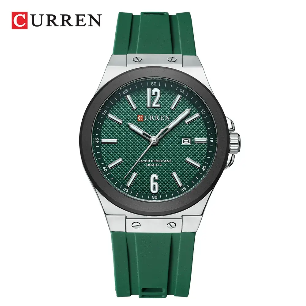 Curren Men's Waterproof Calendar Round Watch Black - Image 2