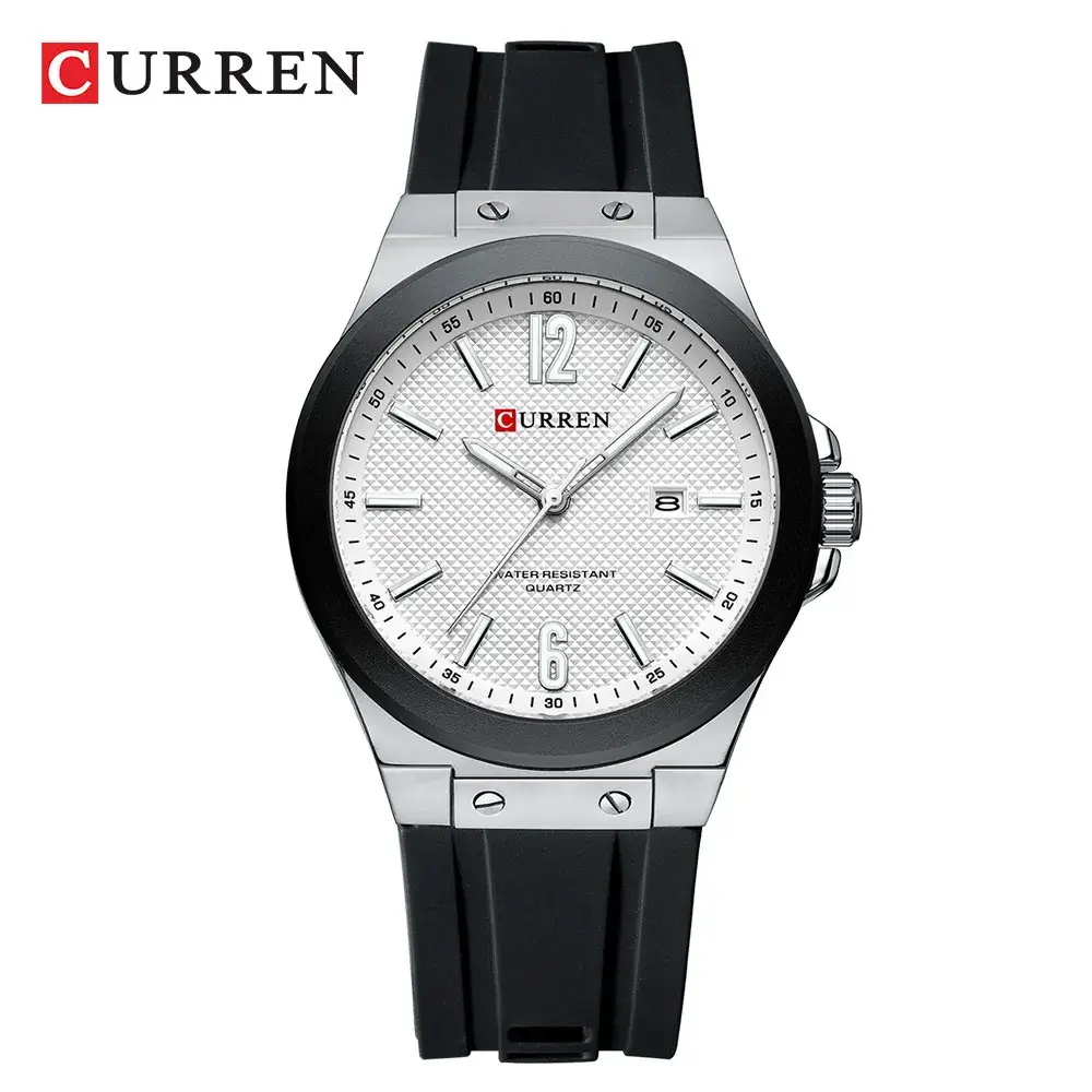 Curren Men's Waterproof Calendar Round Watch Black - Image 4