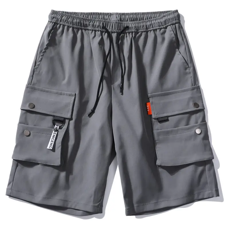 Men's Cotton Cargo Shorts Olive Green Loose Fit - Image 2