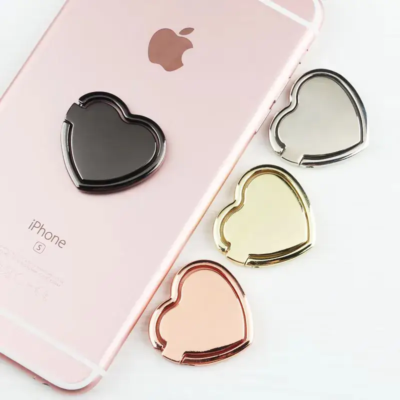 Heart Shaped Magnetic Mobile Phone Bracket Ring Buckle