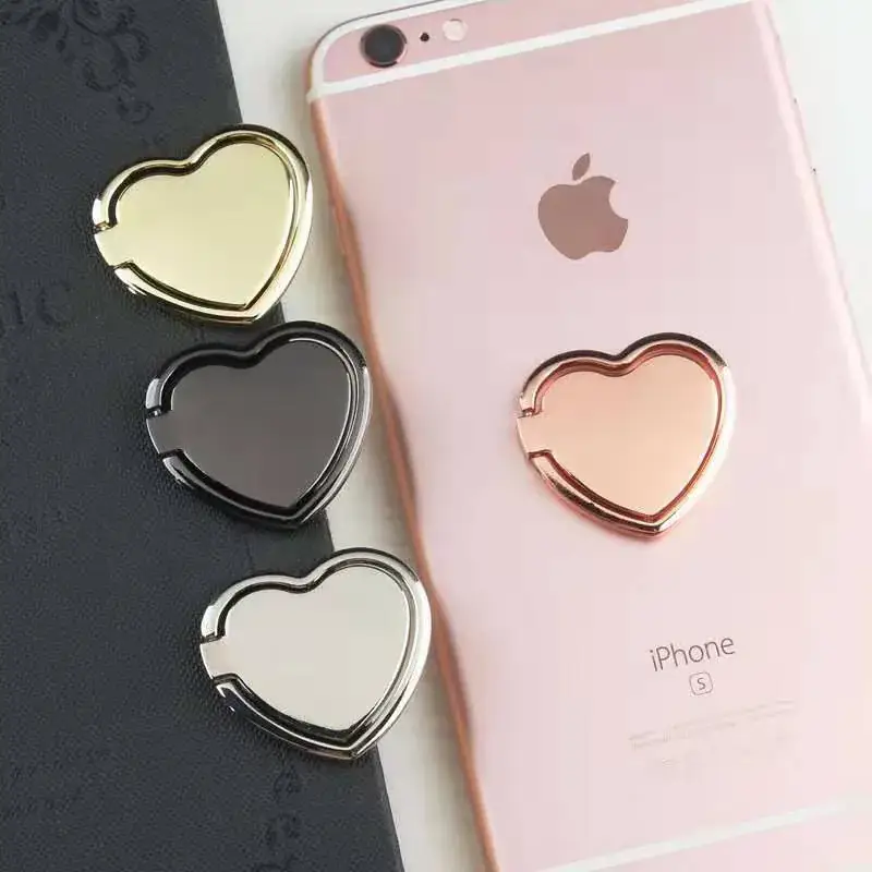 Heart Shaped Magnetic Mobile Phone Bracket Ring Buckle