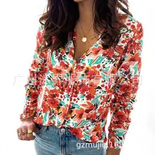 Women Leopard Print V Neck T-Shirt Long Sleeve Casual Wear — feature 5