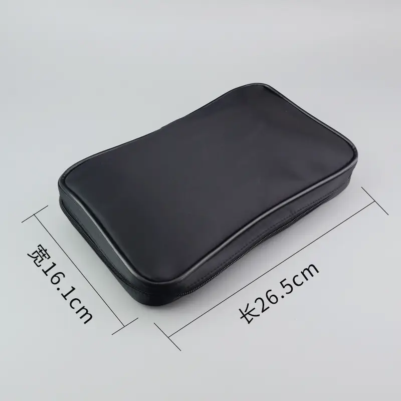 21-Hole Waterproof Makeup Brush Bag Black Canvas