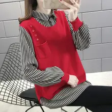 Women Black Knitted Half-Turtleneck Sweater Winter Top — feature 25