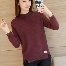 Women Black Knitted Half-Turtleneck Sweater Winter Top — feature 5