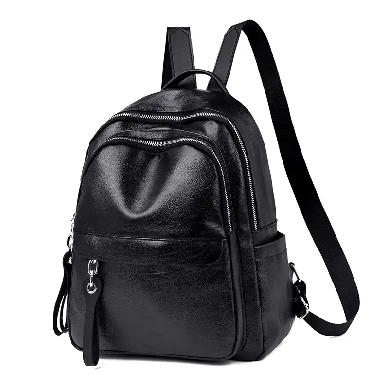 Black Leather Crossbody Backpack for Women 2024 - Image 2