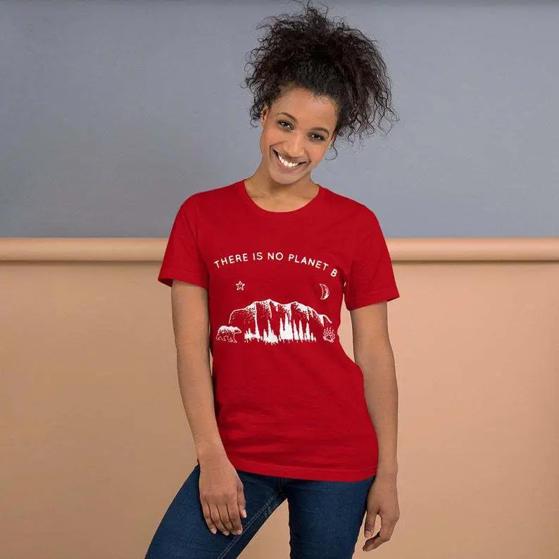 Men Women T-Shirt "No Planet B" Short Sleeve - Image 8