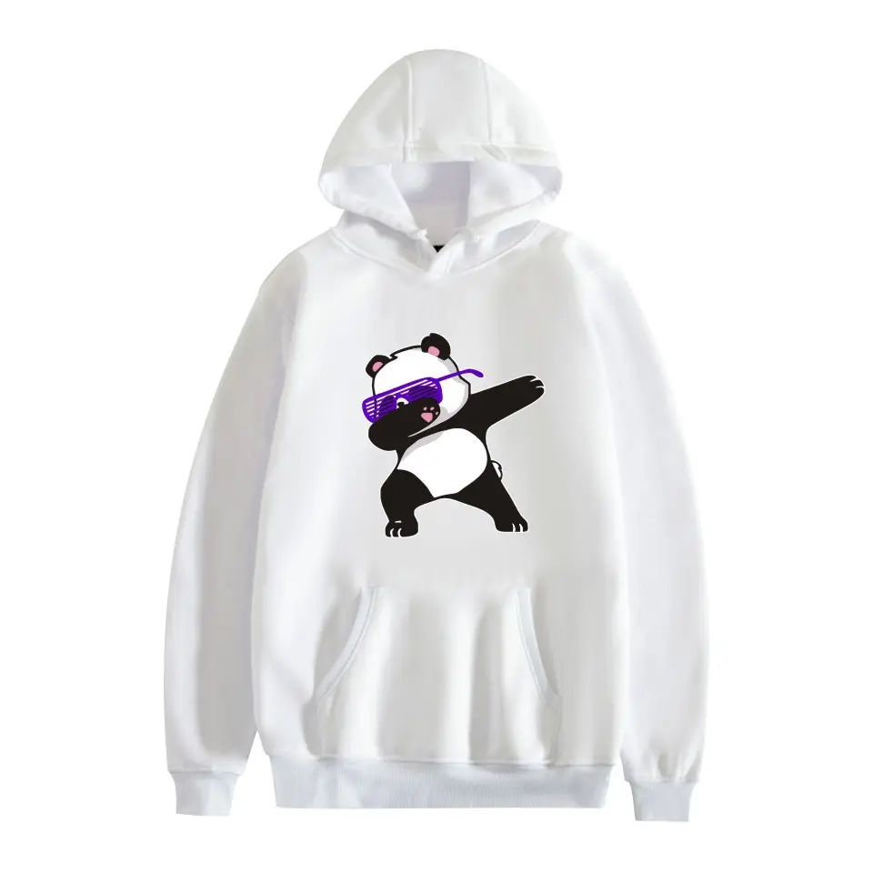 White Cat Print Hoodie for Men Women - Image 7