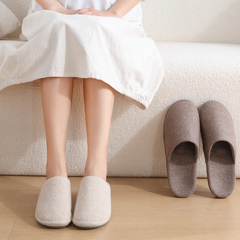 Autumn and Winter New Eva Slippers Baotou Women's Warm Lightweight Non-Slip Cotton Slippers High Heels Men's Furry Slippers