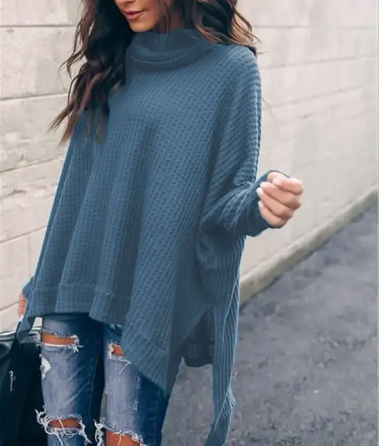 Women's Knitted High-Neck Long-Sleeve Top Yellow — feature 13
