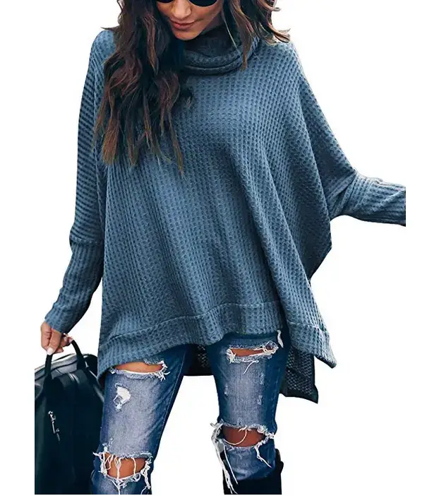 Women's Knitted High-Neck Long-Sleeve Top Yellow — feature 14