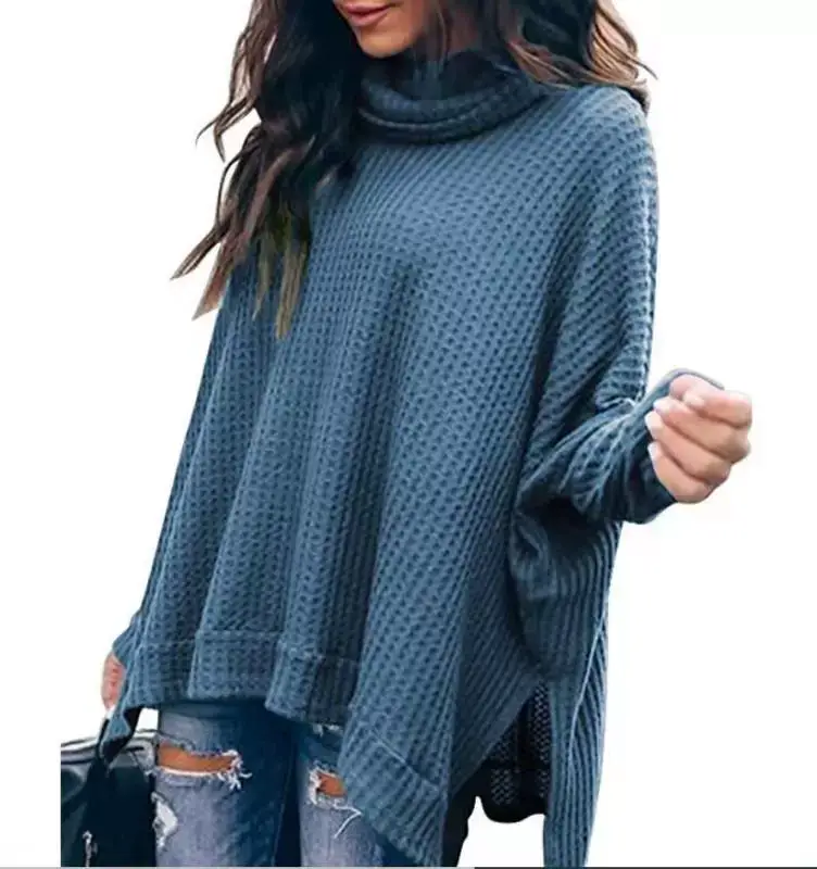 Women's Knitted High-Neck Long-Sleeve Top Yellow — feature 15