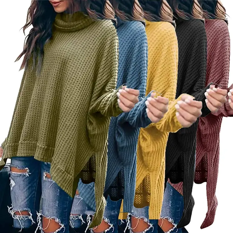 Women's Knitted High-Neck Long-Sleeve Top Yellow — feature 2