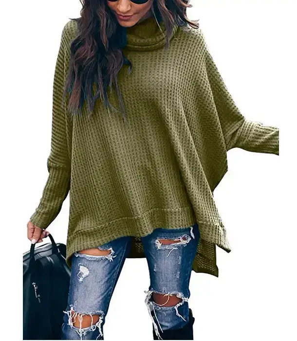 Women's Knitted High-Neck Long-Sleeve Top Yellow — feature 5