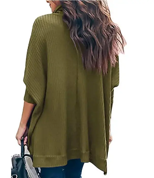 Women's Knitted High-Neck Long-Sleeve Top Yellow — feature 7