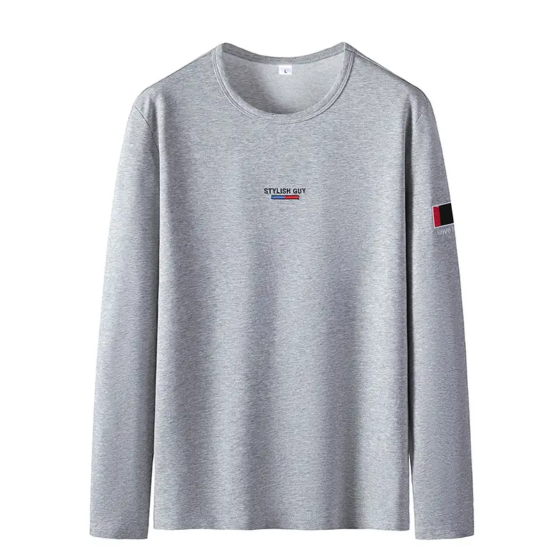 Men's White Cotton Long Sleeve T-Shirt with Logo Print - Image 5