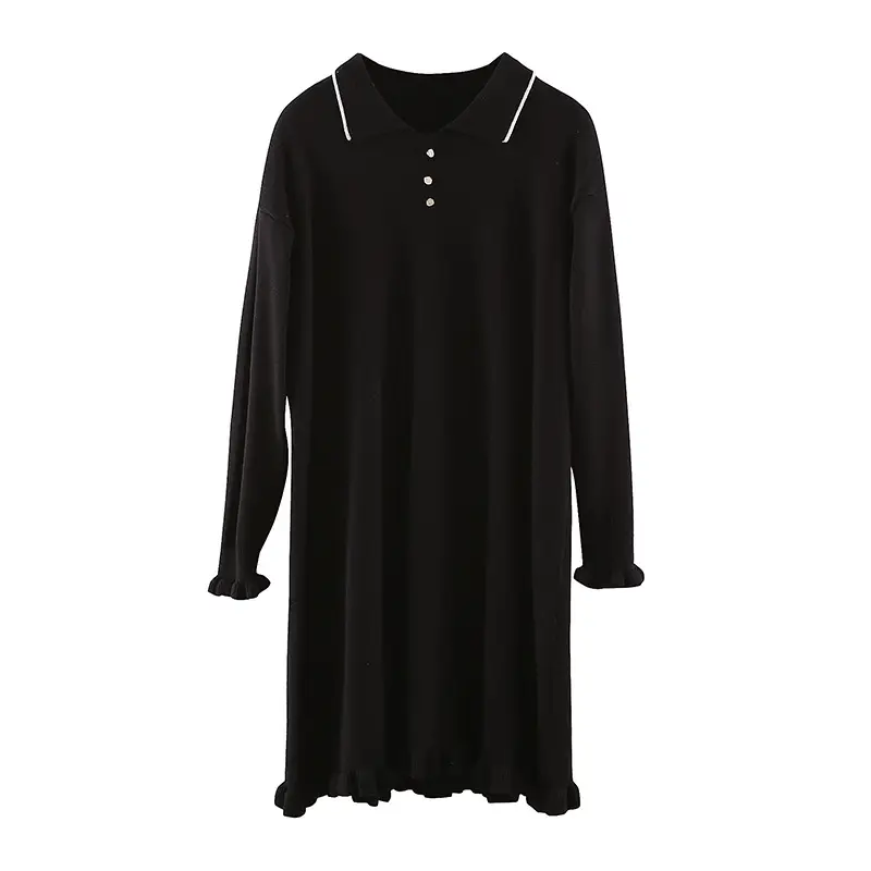 Winter Plus Fat Size Pregnant Women's Red Skirted Sweater Dress - Image 2