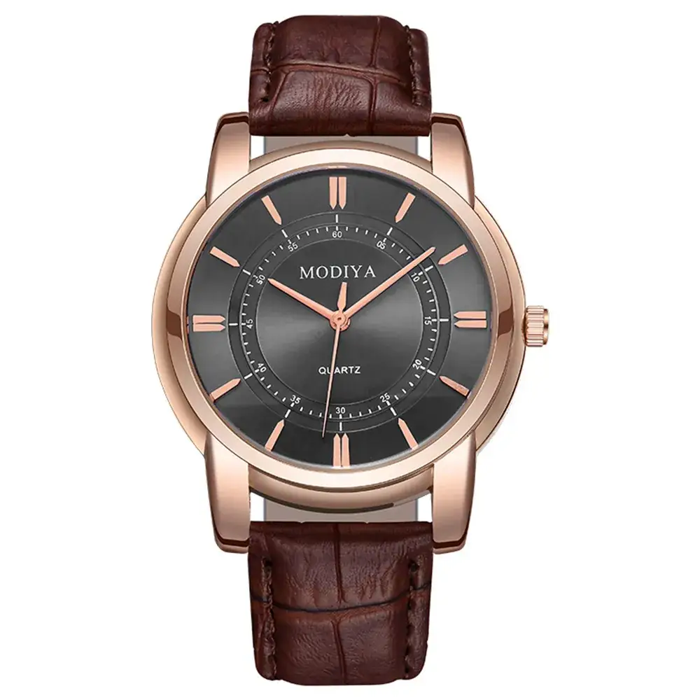 Men's Blue Quartz Watch with Rose Gold Dial - Image 8