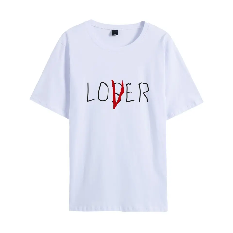 Pink Casual Crewneck T-Shirt with "LOSER" Print - Image 2