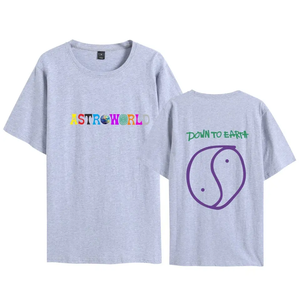 Men Women AST&World T-Shirt Set Grey Loose Short Sleeve - Image 11