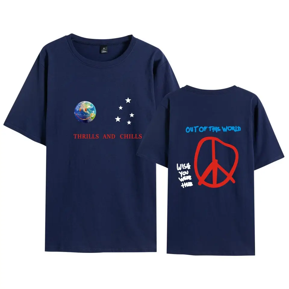 Men Women AST&World T-Shirt Set Grey Loose Short Sleeve - Image 4