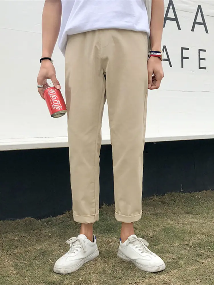 Summer Boys Khaki Loose Leg Pants Korean Fashion - Image 4