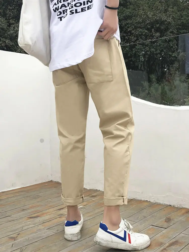 Summer Boys Khaki Loose Leg Pants Korean Fashion - Image 6