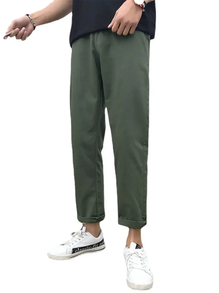 Summer Boys Khaki Loose Leg Pants Korean Fashion - Image 8