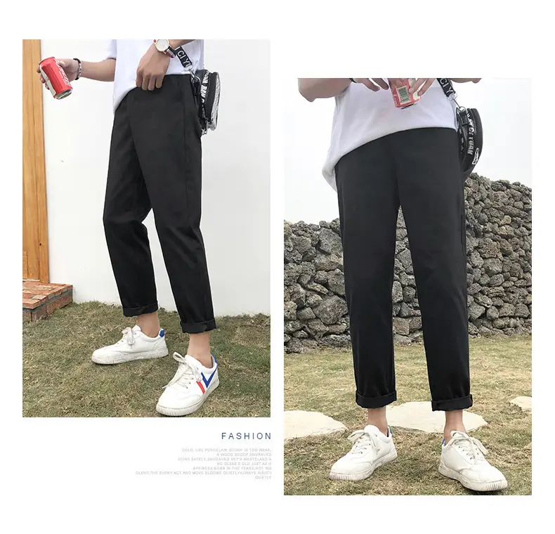 Summer Boys Khaki Loose Leg Pants Korean Fashion — feature 10