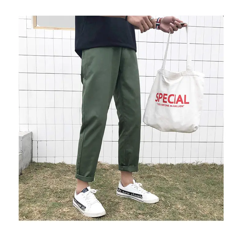 Summer Boys Khaki Loose Leg Pants Korean Fashion — feature 14