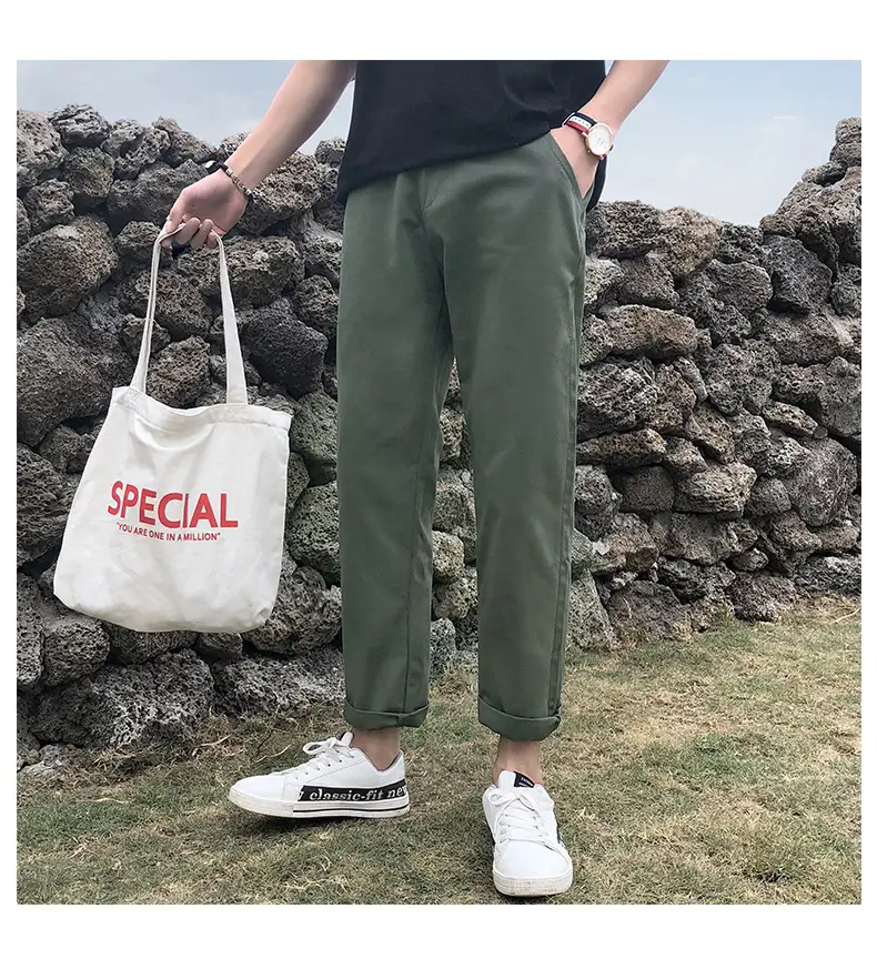 Summer Boys Khaki Loose Leg Pants Korean Fashion — feature 15