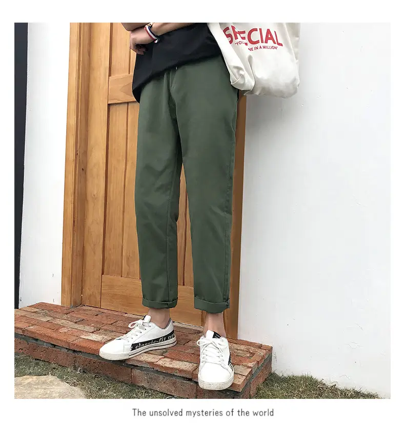 Summer Boys Khaki Loose Leg Pants Korean Fashion — feature 17